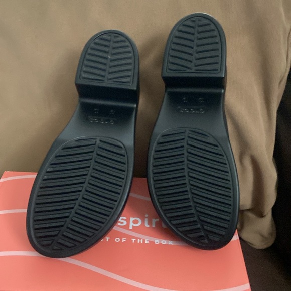 Crocs black Brooklyn Block heel slides. Worn once, like new, excellent condition - Picture 2 of 4